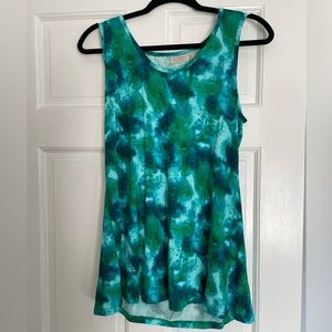 LOGO Layers by Lori Goldstein Tie-Dye Tank Top Tropical Green